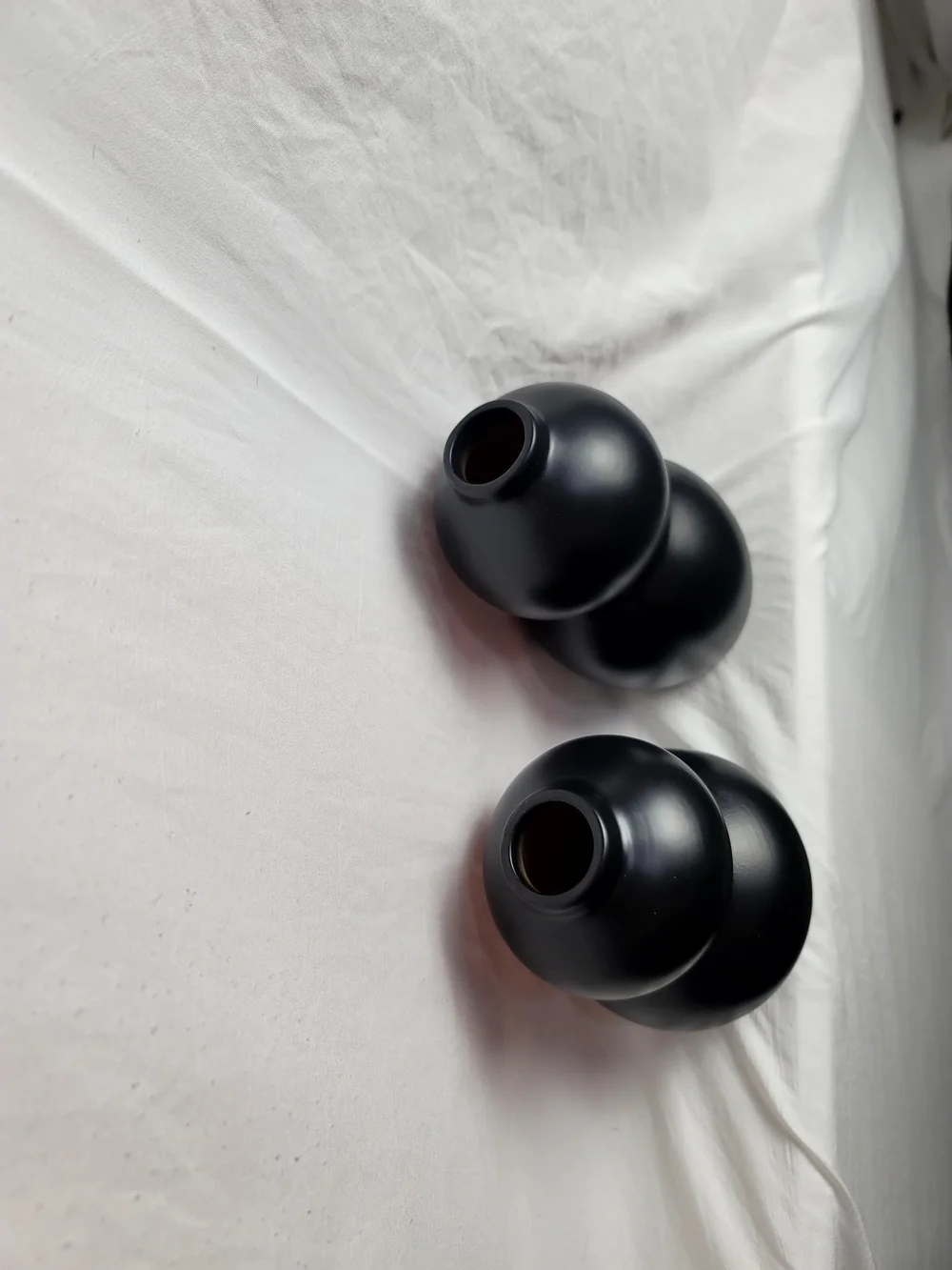 Room Essentials Matte Black Double-Gourd Vase Pair